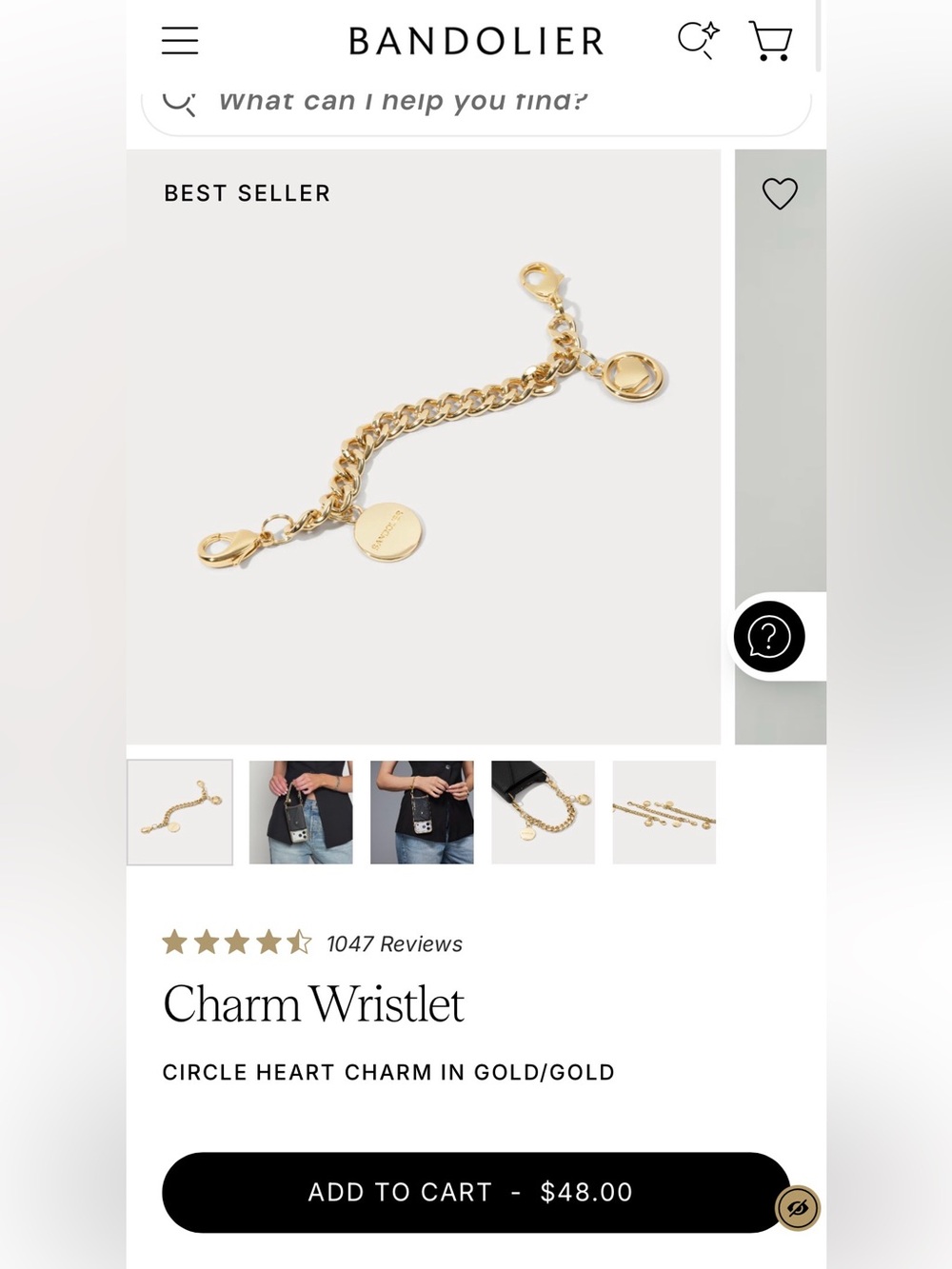 Bandolier Gold Charm Chain Wristlet Strap